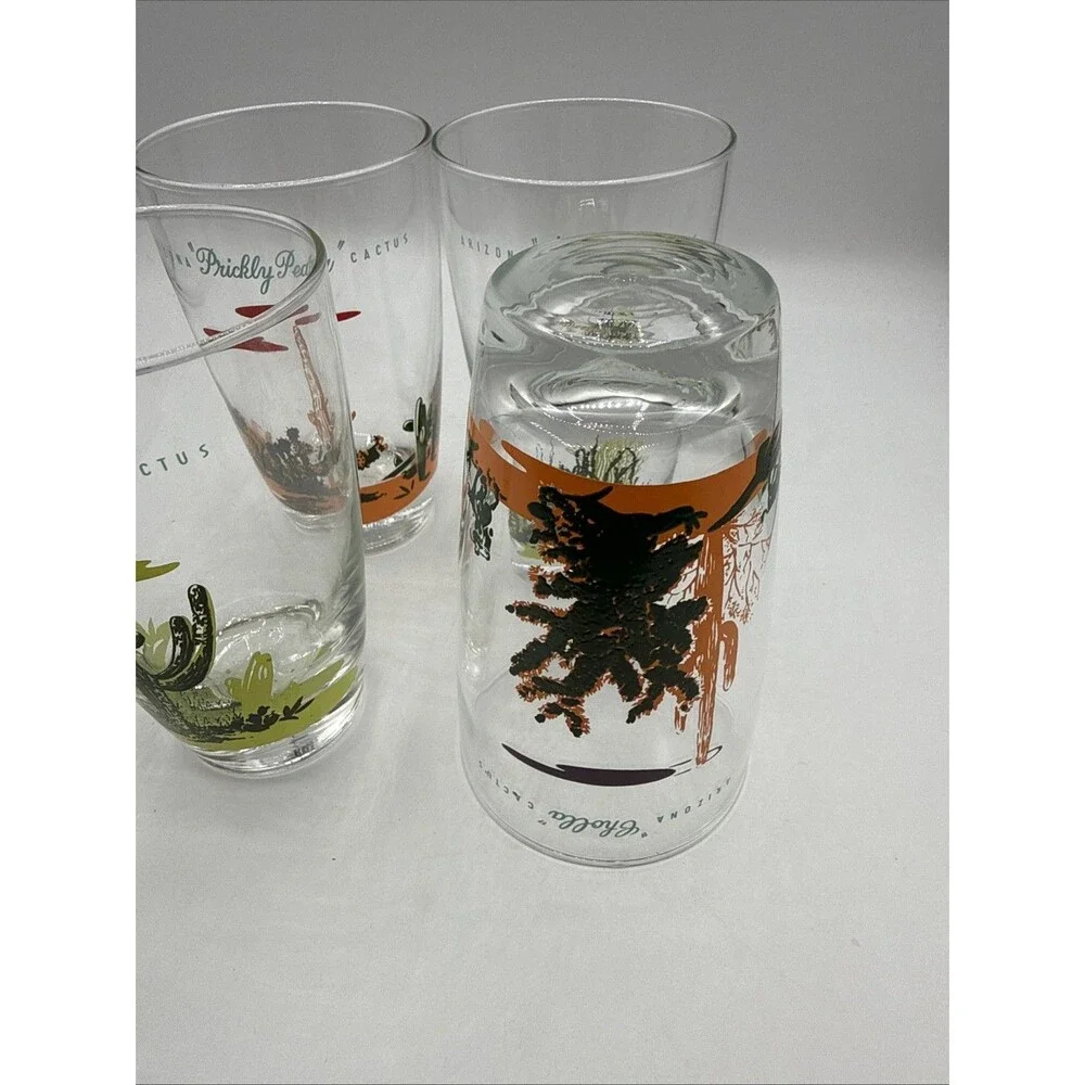 Blakely Oil Arizona Cactus Tumblers Set 4 Cholla Saguaro Barrel Prickly